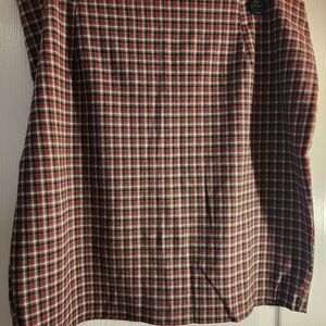 Plaid Midi Skirt in Red and Black